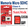 Memoria micro SDHC Sandisk 32GB clase 4