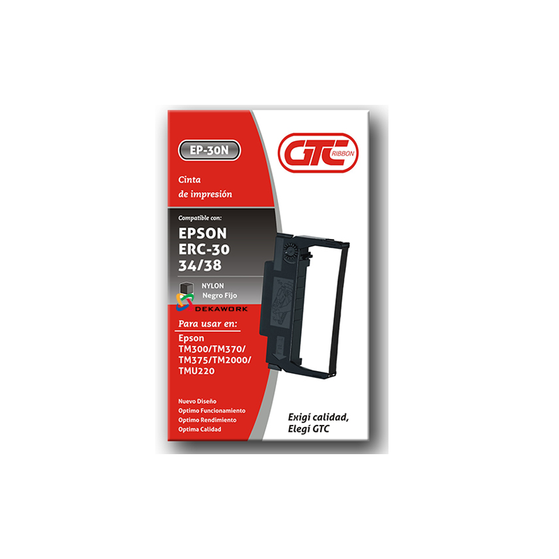 CINTA GTC PARA EPSON ERC-30 / 34 / 38 NEGRO