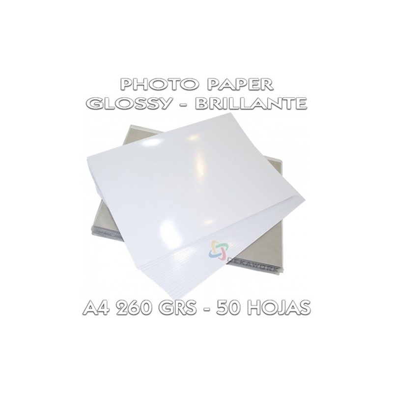 Resma de papel A4 Premium glossy brillante x 50h 260gr