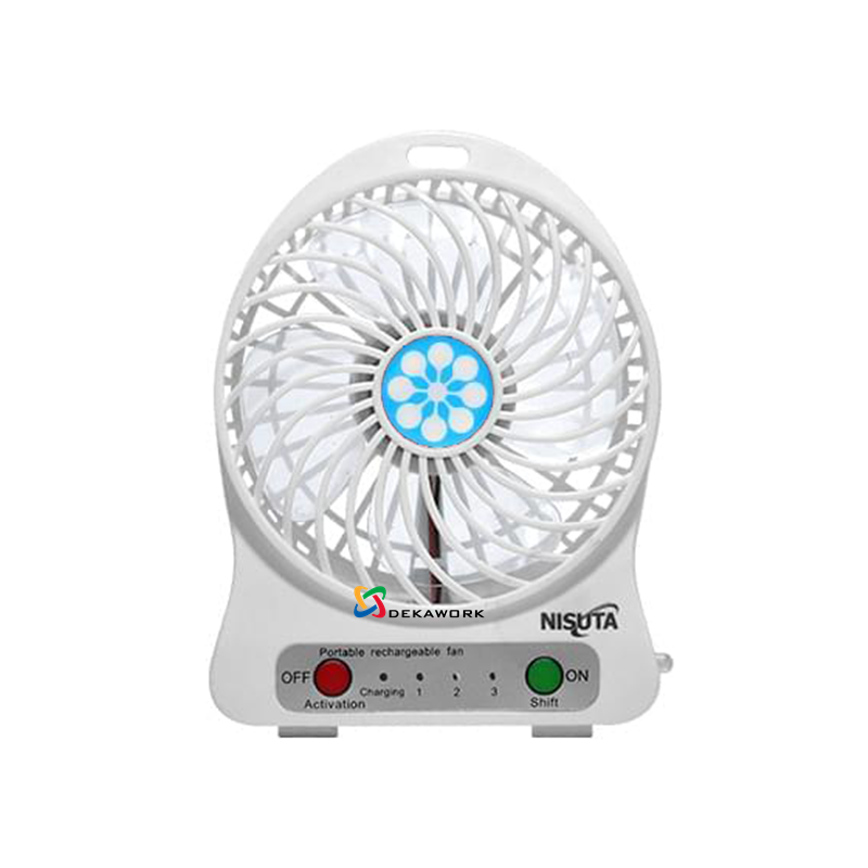 Ventilador recargable via USB blanco