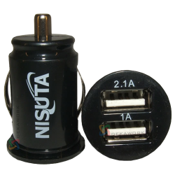 Cargador de auto Nisuta 12/24v / 2 usb ns-ad12us2e