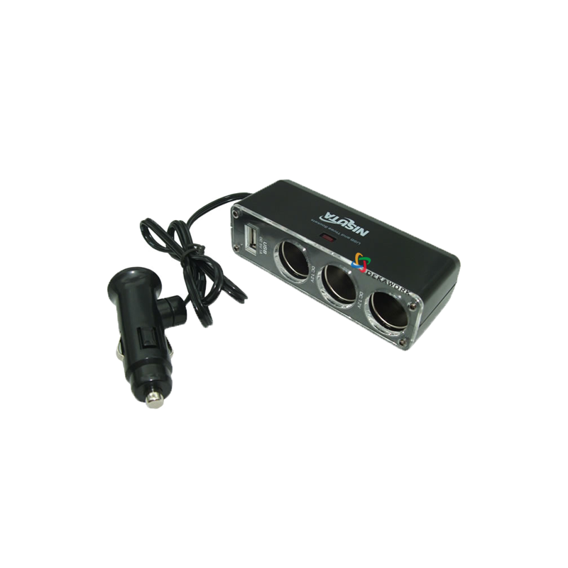 Cargador 12V/24V a USB 1 Amper y divisor 12V a 3 puertos