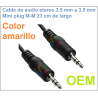 Cable de audio estereo plugin macho 3.5 a macho 3.5 , 23cm largo