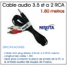 Cable audio 3.5 st a 2 RCA Nisuta