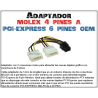 Cable adaptador Molex 4 Pines a PCI-Express - 6 Pines