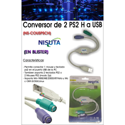 Conversor de USB a 2 PS2 H NISUTA NS-COUSPSCH