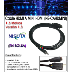 CABLE HDMI a MINI HDMI Nisuta NS-CAHDMINI