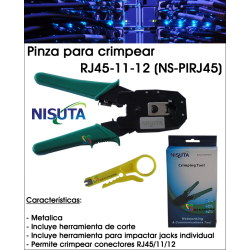 Pinza Crimpear RJ45-11-12 Nisuta NS-PIRJ45