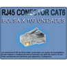 Fichas de red RJ45 Cat 6 x 100 unidades