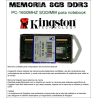 Memoria Kingston 8GB DDR3 PC-1600MHZ kvr16s11/8 SODIMM notebook