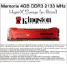 Memoria Kingston 4GB DDR3 2133MHz HyperX Savage RED en blister